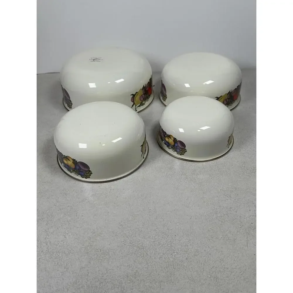 VTG Concord China Fruit Enamel Nesting Mixing Bowls Set of 4 Retro Kitchen